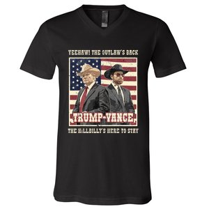 Funny Trump Vance 2024 Outlaw Hillbily Won Inauguration V-Neck T-Shirt