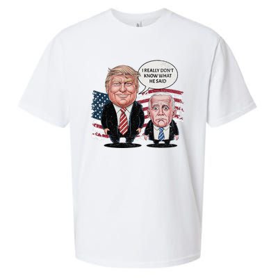 Funny Trump Vs Biden I Really DonT Know What He Said Sueded Cloud Jersey T-Shirt