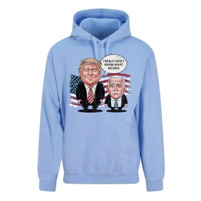 Funny Trump Vs Biden I Really DonT Know What He Said Unisex Surf Hoodie