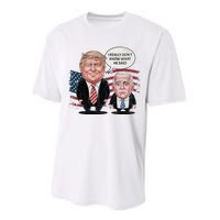 Funny Trump Vs Biden I Really DonT Know What He Said Performance Sprint T-Shirt