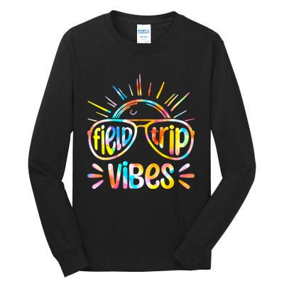 Field Trip Vibes Sunglasses Tie Dye Field Day Teachers Tall Long Sleeve T-Shirt