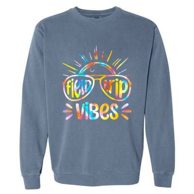 Field Trip Vibes Sunglasses Tie Dye Field Day Teachers Garment-Dyed Sweatshirt