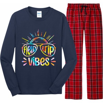 Field Trip Vibes Sunglasses Tie Dye Field Day Teachers Long Sleeve Pajama Set