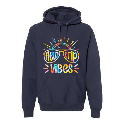 Field Trip Vibes Sunglasses Tie Dye Field Day Teachers Premium Hoodie