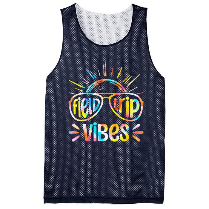 Field Trip Vibes Sunglasses Tie Dye Field Day Teachers Mesh Reversible Basketball Jersey Tank