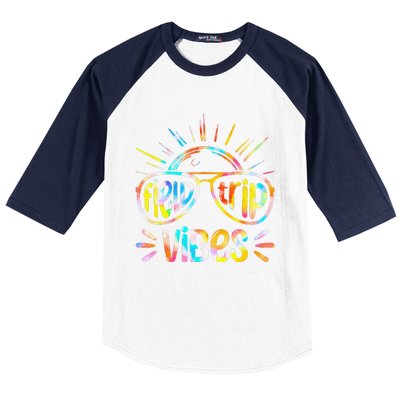 Field Trip Vibes Sunglasses Tie Dye Field Day Teachers Baseball Sleeve Shirt