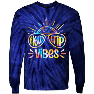 Field Trip Vibes Sunglasses Tie Dye Field Day Teachers Tie-Dye Long Sleeve Shirt