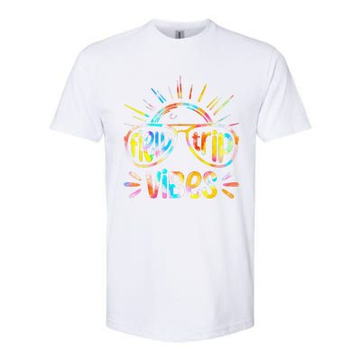 Field Trip Vibes Sunglasses Tie Dye Field Day Teachers Softstyle CVC T-Shirt