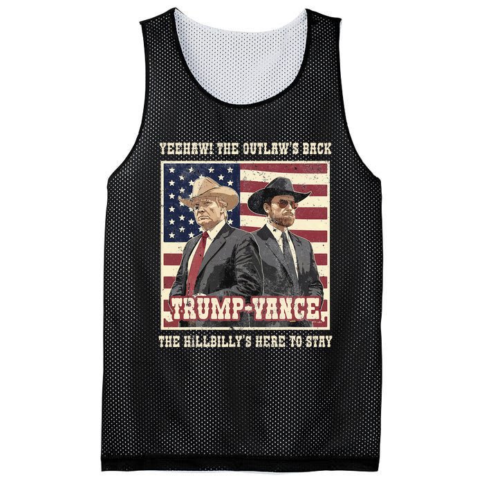 Funny Trump Vance 2024 Outlaw Hillbily Won Inauguration Mesh Reversible Basketball Jersey Tank