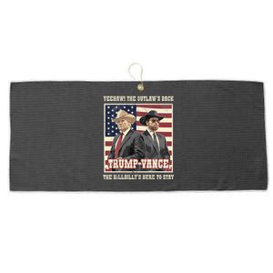 Funny Trump Vance 2024 Outlaw Hillbily Won Inauguration Large Microfiber Waffle Golf Towel