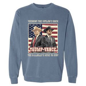 Funny Trump Vance 2024 Outlaw Hillbily Won Inauguration Garment-Dyed Sweatshirt