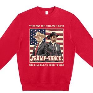 Funny Trump Vance 2024 Outlaw Hillbily Won Inauguration Premium Crewneck Sweatshirt