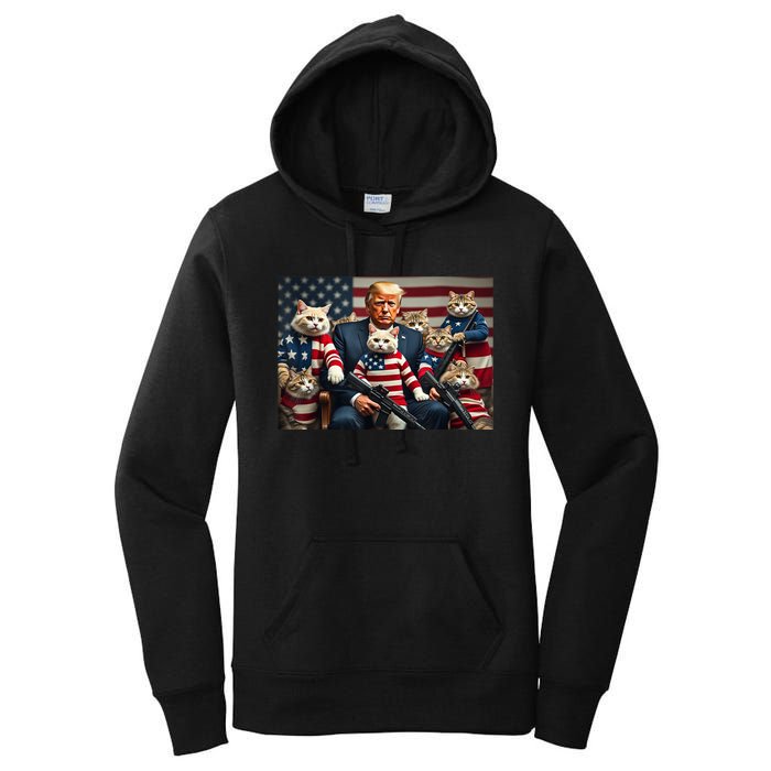 Funny Trump Vote 2024 America We’Re Gonna Save The Cats Gift Women's Pullover Hoodie