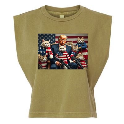 Funny Trump Vote 2024 America We’Re Gonna Save The Cats Gift Garment-Dyed Women's Muscle Tee