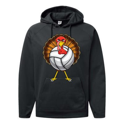 Funny Turkey Volleyball Player Coach Team Gift Thanksgiving Performance Fleece Hoodie