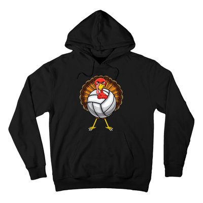 Funny Turkey Volleyball Player Coach Team Gift Thanksgiving Hoodie