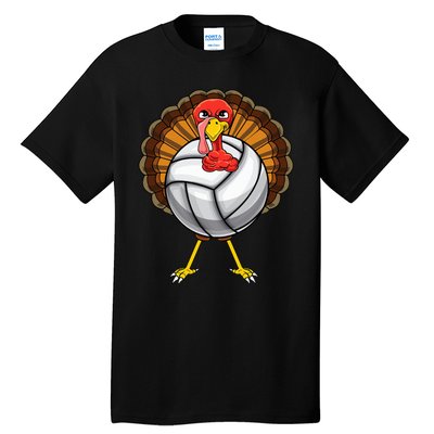 Funny Turkey Volleyball Player Coach Team Gift Thanksgiving Tall T-Shirt