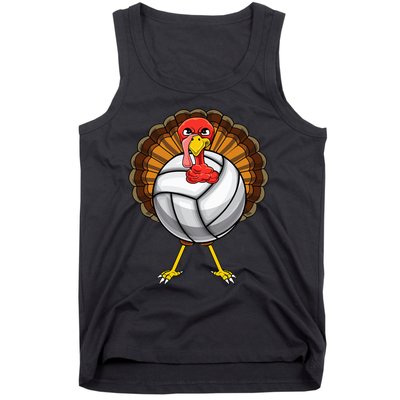 Funny Turkey Volleyball Player Coach Team Gift Thanksgiving Tank Top