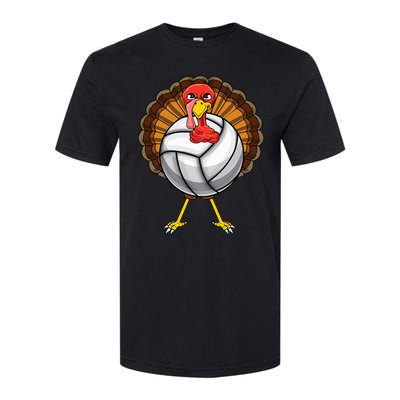 Funny Turkey Volleyball Player Coach Team Gift Thanksgiving Softstyle CVC T-Shirt