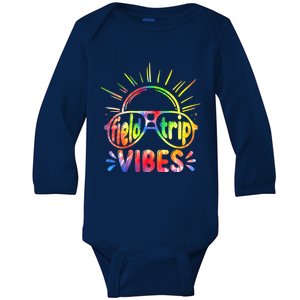 Field Trip Vibes Sunglasses Tie Dye Field Day Teachers Gift Baby Long Sleeve Bodysuit