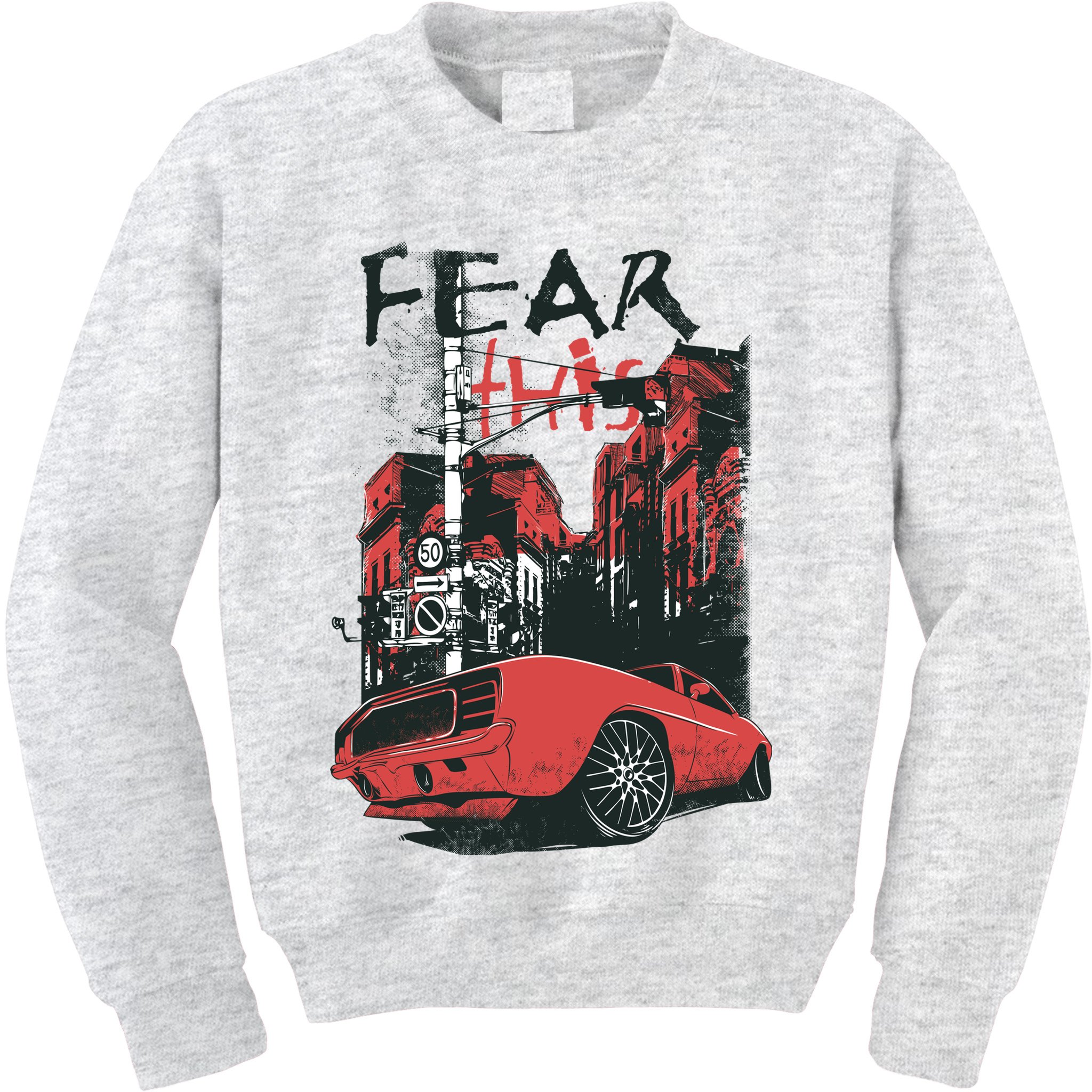 Fear This Vintage Muscle Car Cool City Graphic Kids Sweatshirt