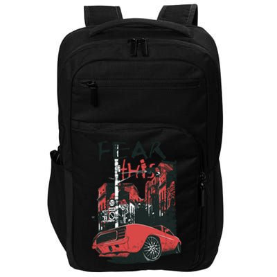 Fear This Vintage Muscle Car Cool City Graphic Impact Tech Backpack