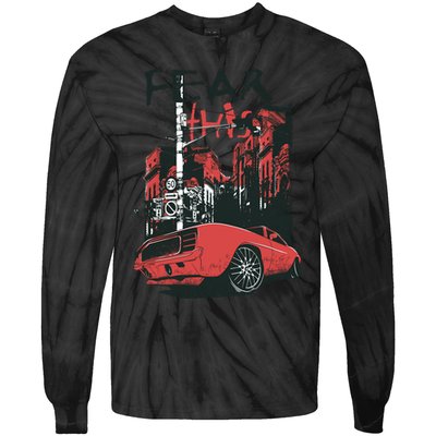 Fear This Vintage Muscle Car Cool City Graphic Tie-Dye Long Sleeve Shirt