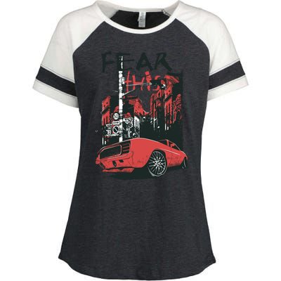 Fear This Vintage Muscle Car Cool City Graphic Enza Ladies Jersey Colorblock Tee