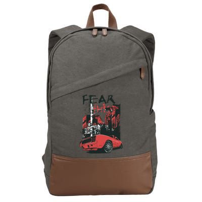 Fear This Vintage Muscle Car Cool City Graphic Cotton Canvas Backpack