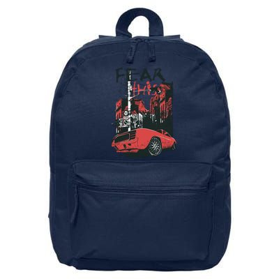 Fear This Vintage Muscle Car Cool City Graphic 16 in Basic Backpack