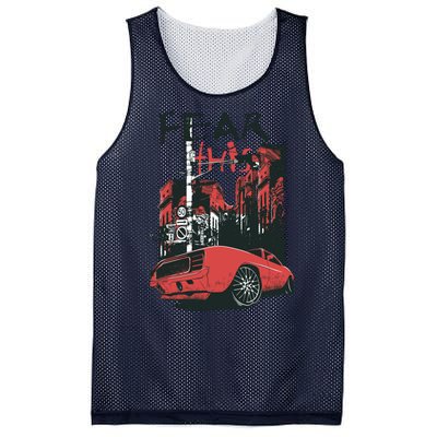 Fear This Vintage Muscle Car Cool City Graphic Mesh Reversible Basketball Jersey Tank