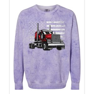 Funny Trucker Vehicle Truck Driver Colorblast Crewneck Sweatshirt