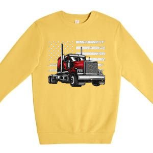 Funny Trucker Vehicle Truck Driver Premium Crewneck Sweatshirt