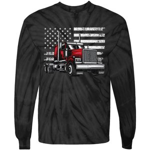 Funny Trucker Vehicle Truck Driver Tie-Dye Long Sleeve Shirt