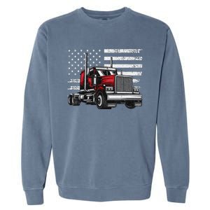 Funny Trucker Vehicle Truck Driver Garment-Dyed Sweatshirt