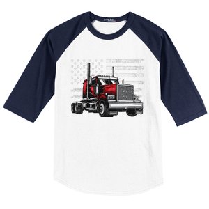 Funny Trucker Vehicle Truck Driver Baseball Sleeve Shirt