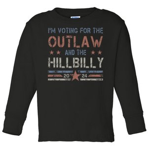 Funny Trump Vance 2024 Donald Trump J.D. Vance Outlaw Hillbilly Toddler Long Sleeve Shirt