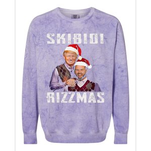 Funny Trump Vance Skibid.I Rizzmas Make Christmas Great Again Colorblast Crewneck Sweatshirt