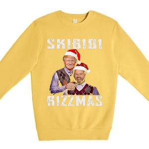 Funny Trump Vance Skibid.I Rizzmas Make Christmas Great Again Premium Crewneck Sweatshirt