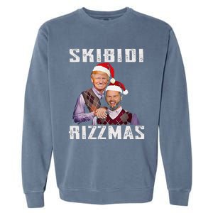 Funny Trump Vance Skibid.I Rizzmas Make Christmas Great Again Garment-Dyed Sweatshirt