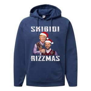 Funny Trump Vance Skibid.I Rizzmas Make Christmas Great Again Performance Fleece Hoodie