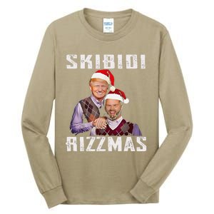 Funny Trump Vance Skibid.I Rizzmas Make Christmas Great Again Tall Long Sleeve T-Shirt