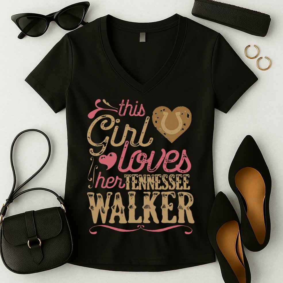 funny Tennessee Walker Horse Gift Tee Walking Women's V-Neck T-Shirt
