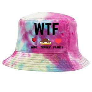 Funny Thanksgiving Wine Turkey Family Food Gift Fall Season Funny Gift Tie-Dyed Bucket Hat