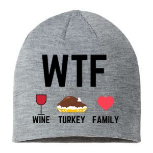 Funny Thanksgiving Wine Turkey Family Food Gift Fall Season Funny Gift Sustainable Beanie