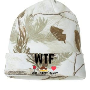 Funny Thanksgiving Wine Turkey Family Food Gift Fall Season Funny Gift Kati Licensed 12" Camo Beanie