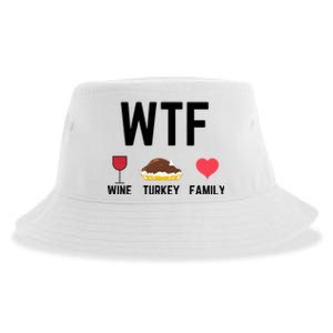 Funny Thanksgiving Wine Turkey Family Food Gift Fall Season Funny Gift Sustainable Bucket Hat