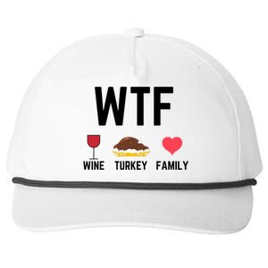 Funny Thanksgiving Wine Turkey Family Food Gift Fall Season Funny Gift Snapback Five-Panel Rope Hat