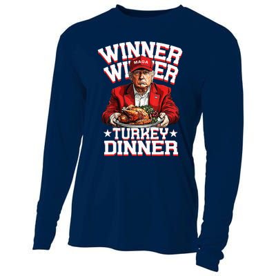 Funny Trump Winner Winner Turkey Dinner Thanksgiving Humor Cooling Performance Long Sleeve Crew