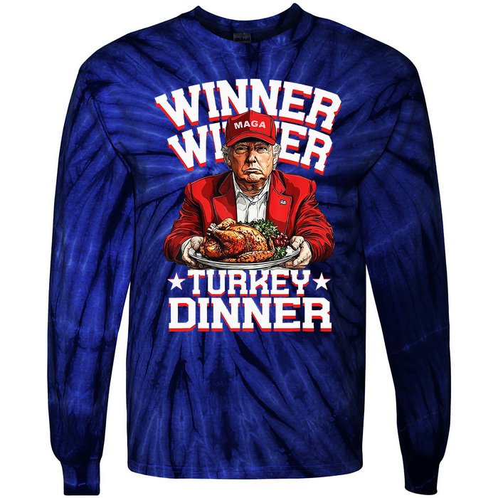 Funny Trump Winner Winner Turkey Dinner Thanksgiving Humor Tie-Dye Long Sleeve Shirt